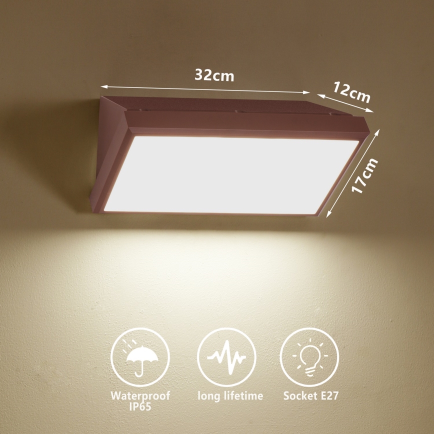 Brilagi - LED RGBW fényerőszabályozható kültéri fali lámpatest TRIANGLE 1xE27/9W/230V 2700-6500K IP65 barna