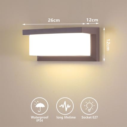 Brilagi - LED RGBW dimmelhető kültéri fali lámpatest BRICKY 1xE27/15W/230V 2700-6500K IP54 barna