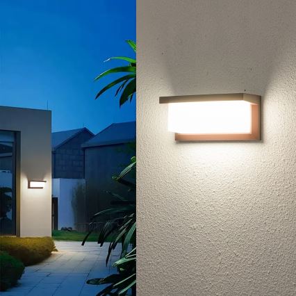 Brilagi - LED RGBW dimmelhető kültéri fali lámpatest BRICKY 1xE27/9W/230V 2700-6500K IP54 barna