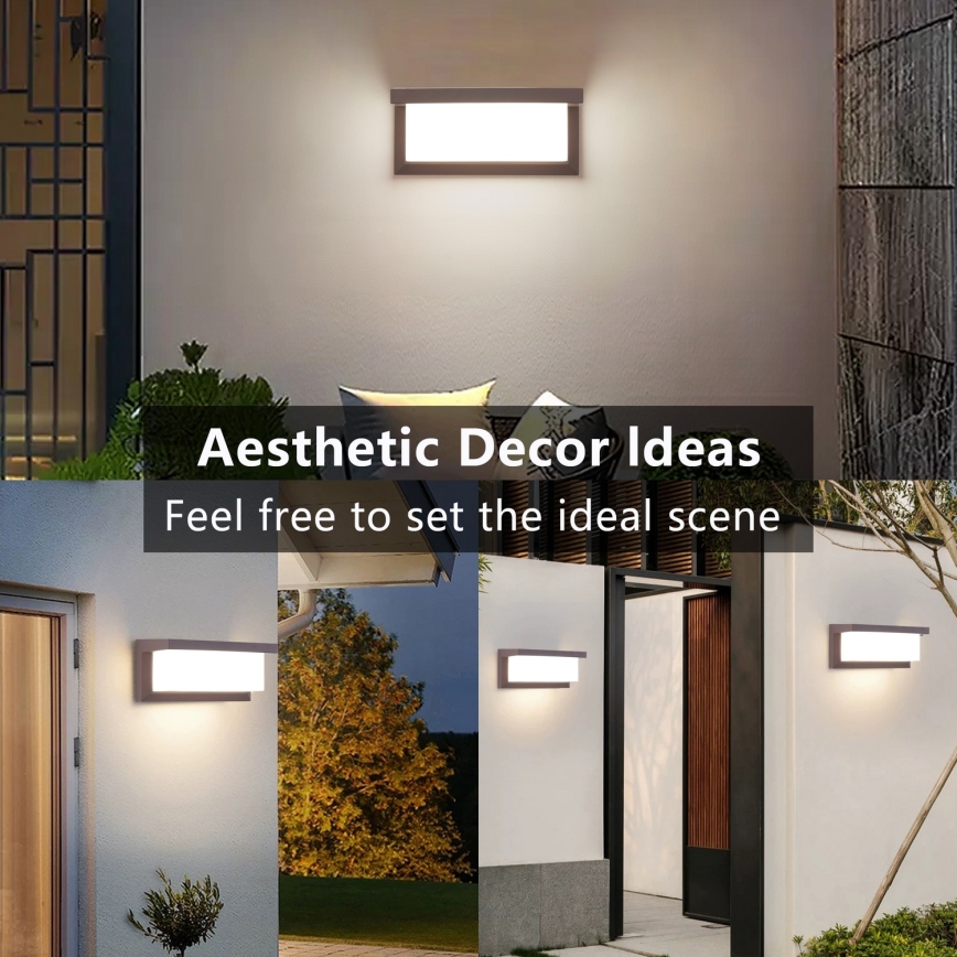 Brilagi - LED RGBW dimmelhető kültéri fali lámpatest BRICKY 1xE27/9W/230V 2700-6500K IP54 barna