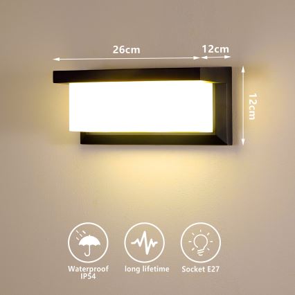 Brilagi - LED RGBW dimmelhető kültéri fali lámpatest BRICKY 1xE27/9W/230V 2700-6500K IP54 fekete
