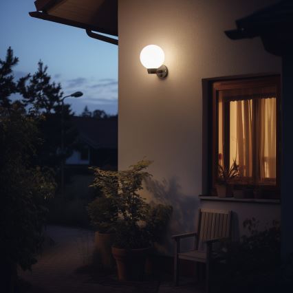 Brilagi - LED RGBW fényerőszabályozható kültéri fali lámpa HARBOR 1xE27/9W/230V 2700-6500K IP33 fekete/fehér