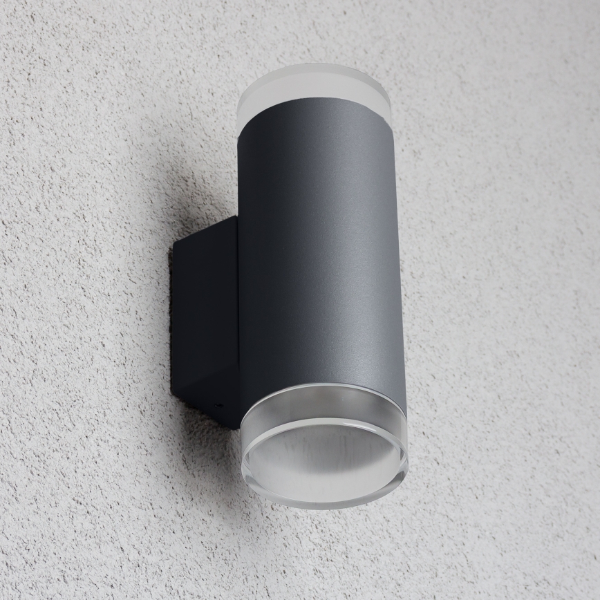 Brilagi - LED RGBW dimmelhető kültéri fali lámpa MATERA 2xGU10/4,8W/230V 3000K IP54 antracit + távirányító