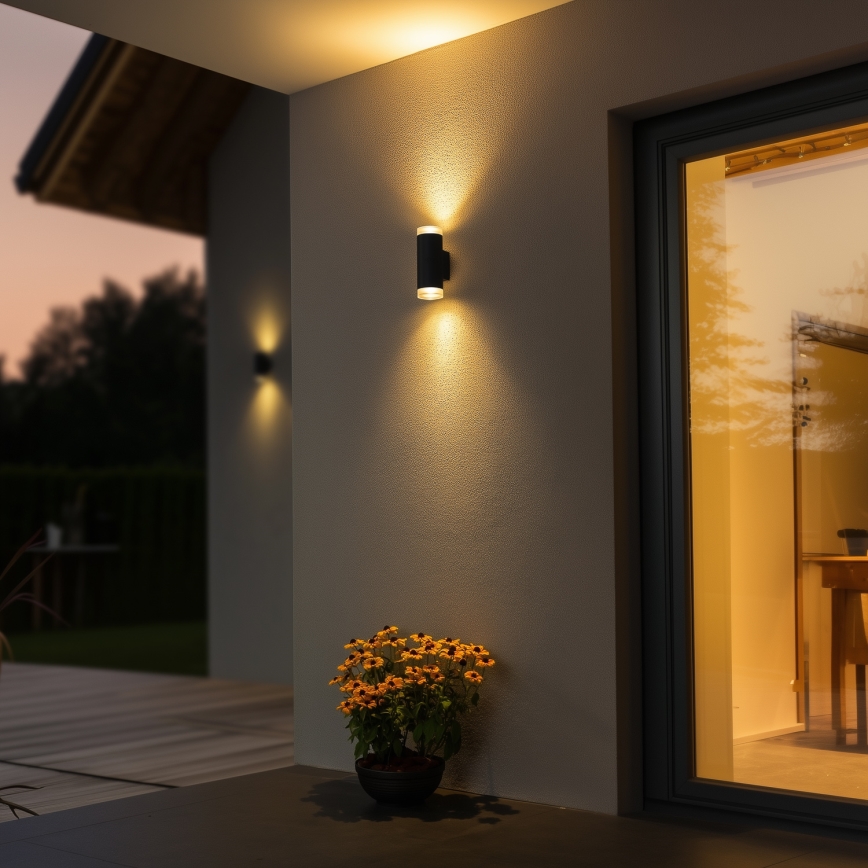 Brilagi - LED RGBW dimmelhető kültéri fali lámpa MATERA 2xGU10/4,8W/230V 3000K IP54 antracit + távirányító