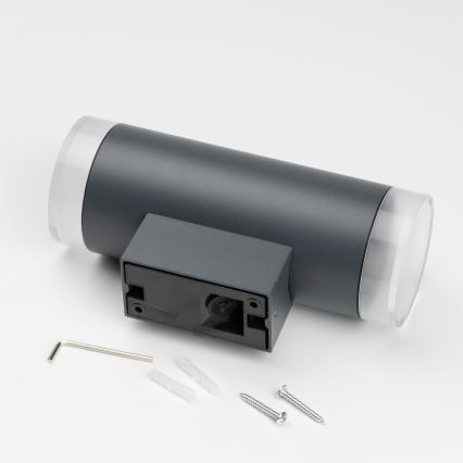 Brilagi - LED RGBW dimmelhető kültéri fali lámpa MATERA 2xGU10/4,8W/230V 3000K IP54 antracit + távirányító