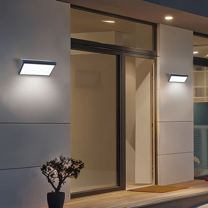 Brilagi - LED RGBW dimmelhető kültéri fali lámpa TRIANGLE 1xE27/9W/230V 2700-6500K IP65 antracit