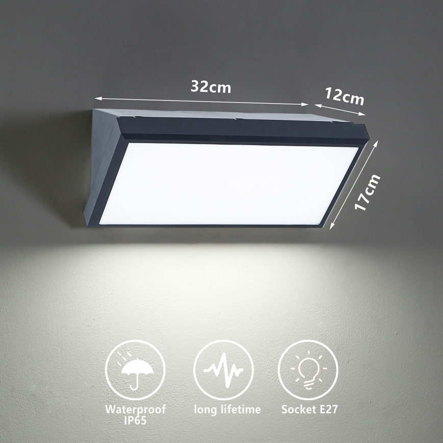 Brilagi - LED RGBW dimmelhető kültéri fali lámpa TRIANGLE 1xE27/9W/230V 2700-6500K IP65 antracit