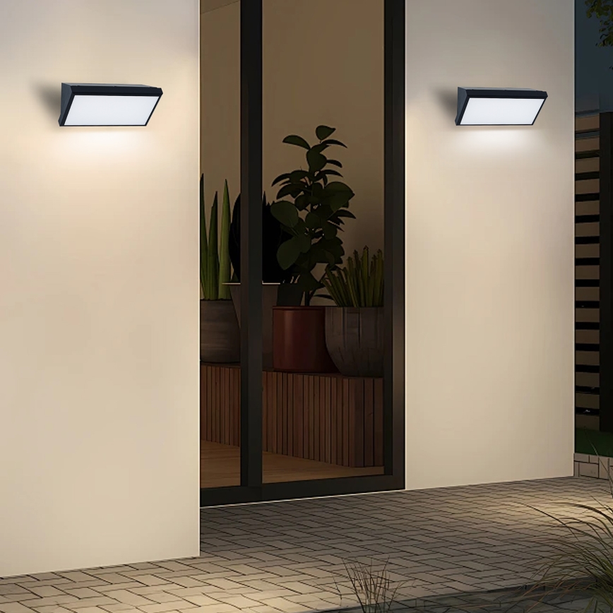 Brilagi - LED RGBW fényerőszabályozható kültéri fali lámpa TRIANGLE 1xE27/9W/230V 2700-6500K IP65 fekete