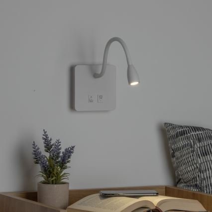 Brilagi - LED Rugalmas fali lámpa MAYA Double LED/4W/230V + LED/3W fehér