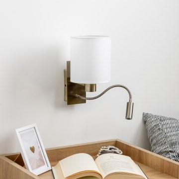 Brilagi - LED Rugalmas fali lámpa NUBILA 1xE27/25W/230V + LED/3W réz/fehér