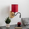 Brilagi - LED Rugalmas fali lámpa NUBILA WOOD 1xE27/25W/230V + LED/3W tölgy/Pompeiai piros