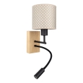 Brilagi - LED rugalmas gyermek fali lámpa BOBO WOOD 1xE27/25W/230V + LED/3W tölgy/fekete/bézs/pöttyös