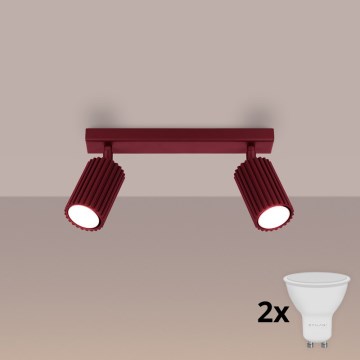 Brilagi - LED spotlámpa CRESTO 2xGU10/10W/230V bordó