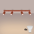 Brilagi - LED spotlámpa CRESTO 4xGU10/10W/230V piros
