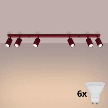 Brilagi - LED spotlámpa CRESTO 6xGU10/10W/230V bordó