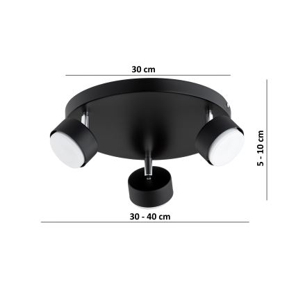Brilagi - LED spotlámpa MONO 3xGX53/30W/230V fekete