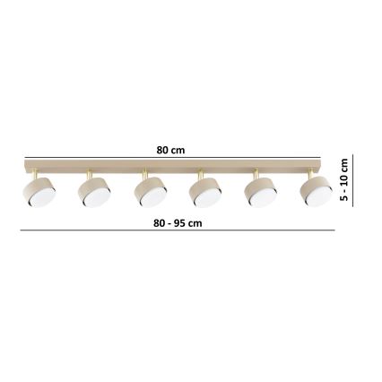 Brilagi - LED spotlámpa MONO 6xGX53/30W/230V bézs/arany