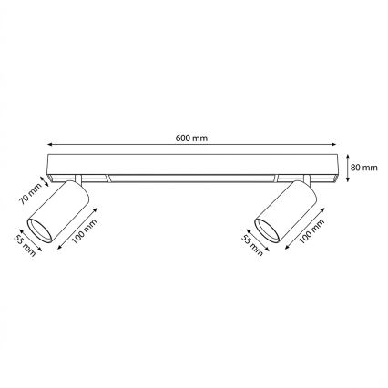 Brilagi - LED spotlámpa SELE 2xGU10/30W/230V + LED/15W fehér