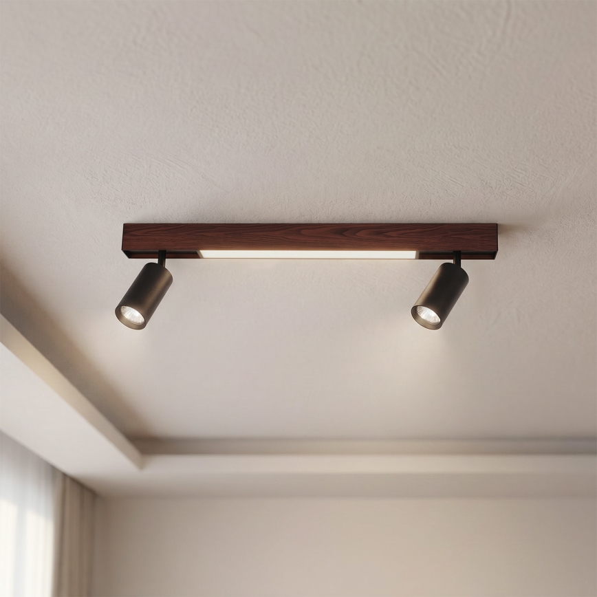 BRILAGI - LED spotlámpa SELE 2xGU10/30W/230V + LED/15W fekete/cseresznye dekor