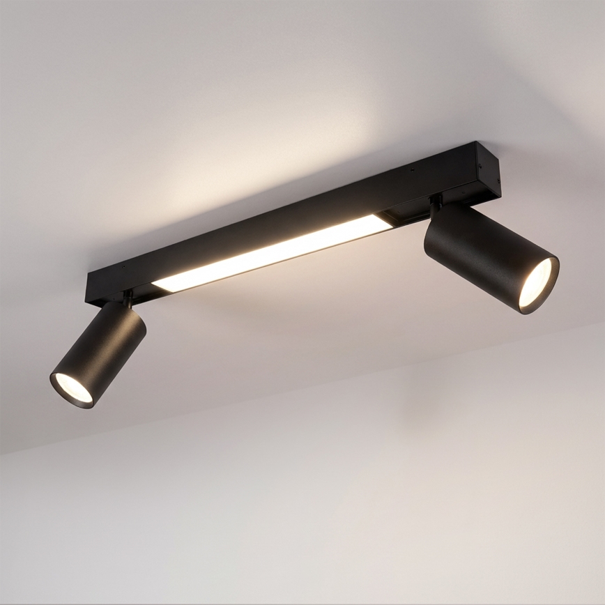 Brilagi - LED spotlámpa SELE 2xGU10/30W/230V + LED/15W fekete