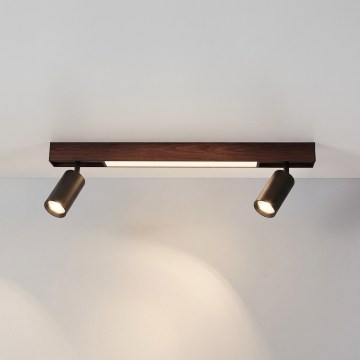 Brilagi - LED spotlámpa SELE 2xGU10/30W/230V + LED/15W fekete/tölgy dekor