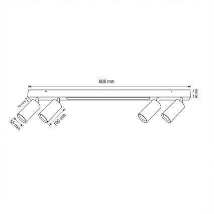 Brilagi - LED spotlámpa SELE 4xGU10/30W/230V + LED/20W fehér