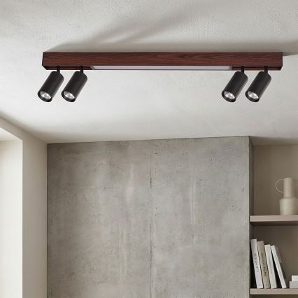 BRILAGI - LED spotlámpa SELE 4xGU10/30W/230V + LED/20W fekete/cseresznye dekor