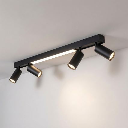 Brilagi - LED spotlámpa SELE 4xGU10/30W/230V + LED/20W fekete