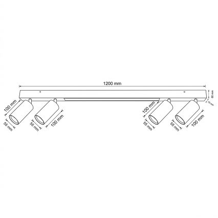BRILAGI - LED spotlámpa SELE 4xGU10/30W/230V + LED/25W fehér/cseresznye dekor