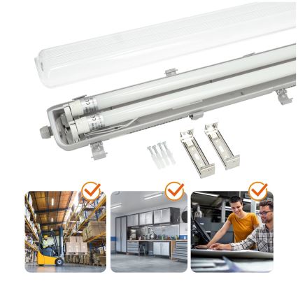 Brilagi - LED ipari porálló fénycsöves lámpatest OPTIMA T8 2xG13/18W/230V 6500K IP65 128 cm