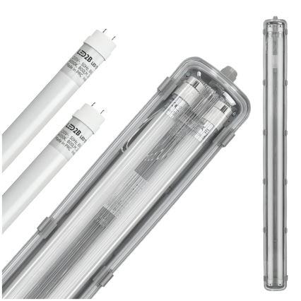 Brilagi - LED ipari porálló fénycsöves lámpatest OPTIMA T8 2xG13/18W/230V 6500K IP65 128 cm