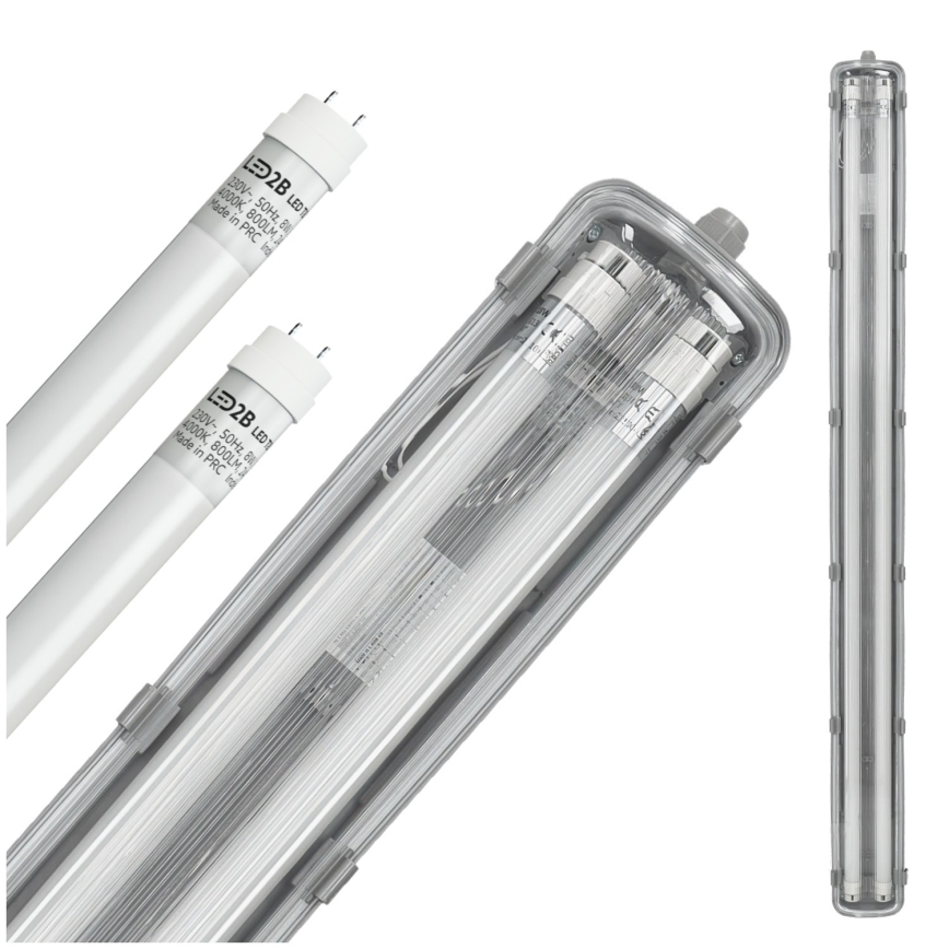 Brilagi - LED ipari porálló fénycsöves lámpatest OPTIMA T8 2xG13/18W/230V 6500K IP65 128 cm