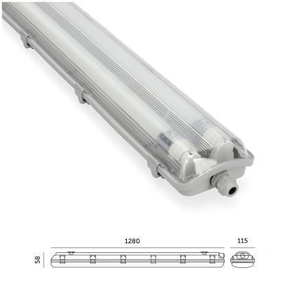Brilagi - LED ipari porálló fénycsöves lámpatest OPTIMA T8 2xG13/18W/230V 6500K IP65 128 cm