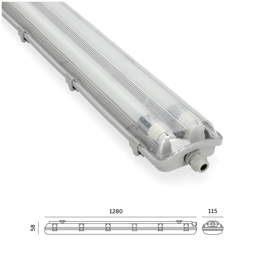 Brilagi - LED ipari porálló fénycsöves lámpatest OPTIMA T8 2xG13/18W/230V 6500K IP65 128 cm