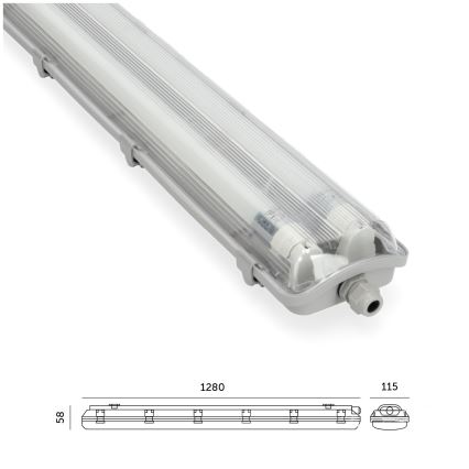 Brilagi - LED ipari porálló fénycsöves lámpatest OPTIMA T8 2xG13/18W/230V 4000K IP65 128 cm - raklap 110 db
