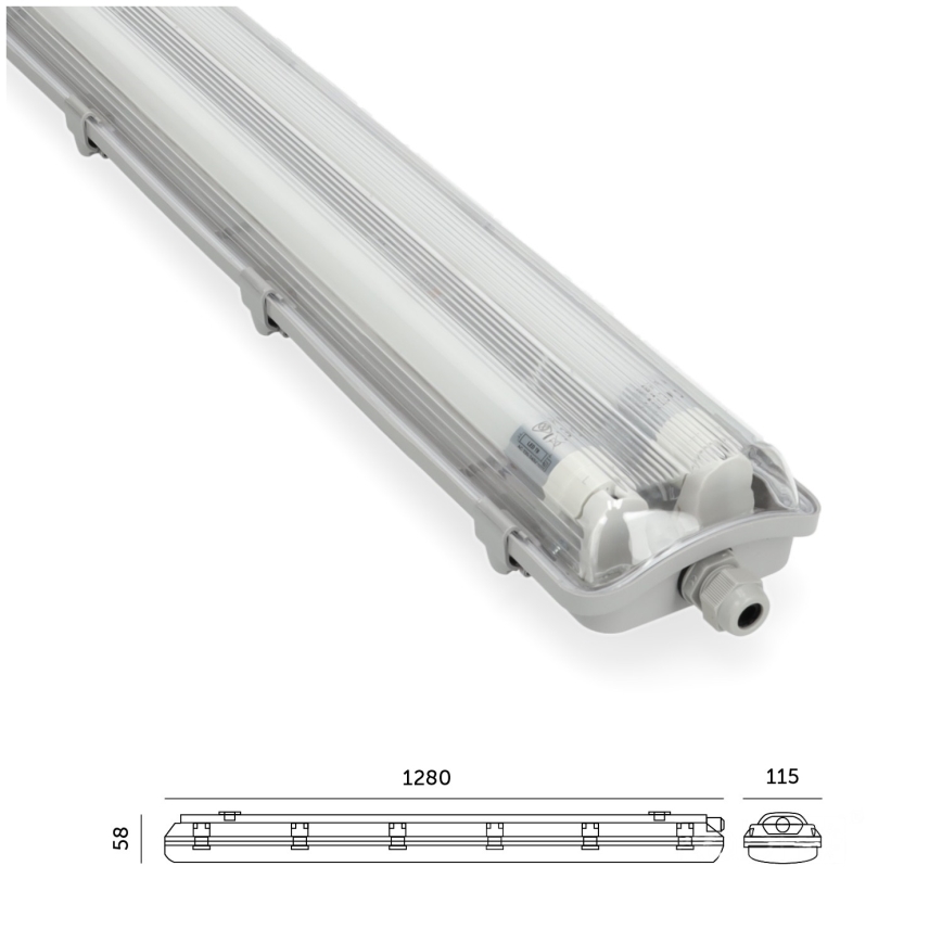 Brilagi - LED ipari porálló fénycsöves lámpatest OPTIMA T8 2xG13/18W/230V 4000K IP65 128 cm - raklap 110 db