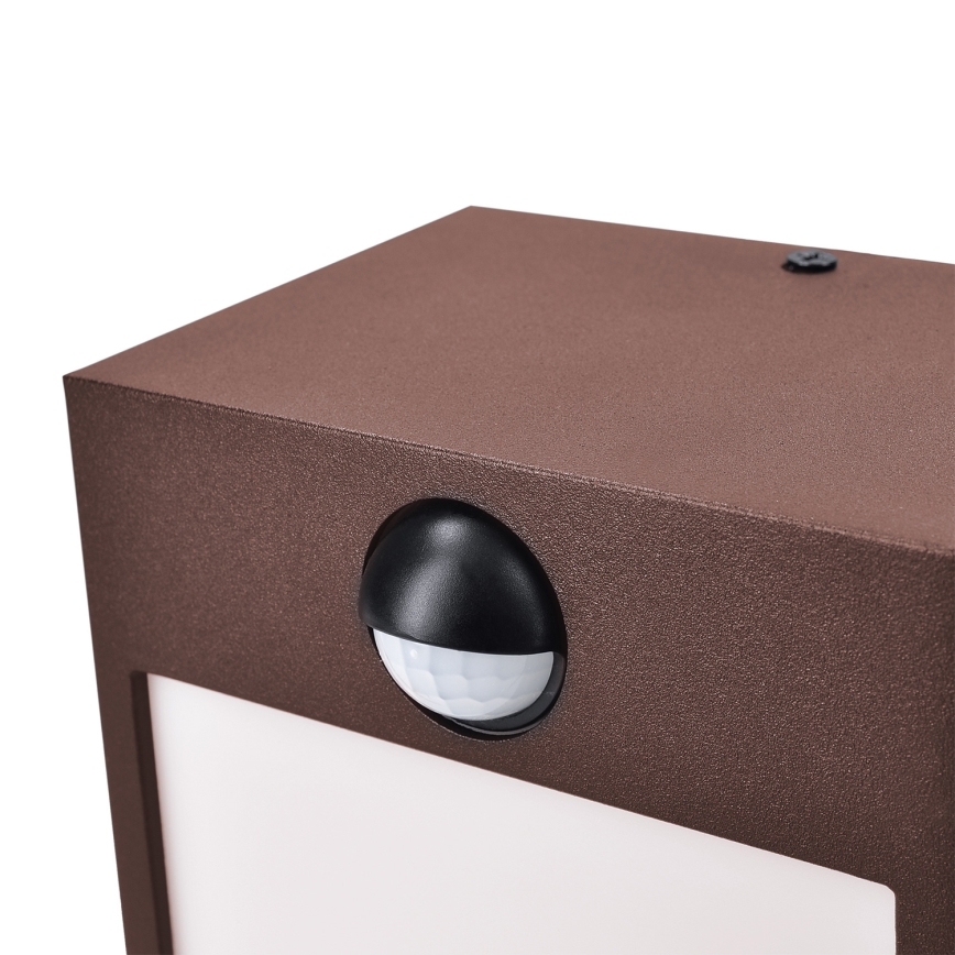 Brilagi - LED kültéri fali lámpa érzékelővel TERNI LED/12W/230V barna IP44