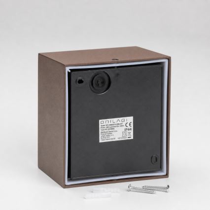 Brilagi - LED kültéri fali lámpa érzékelővel TERNI LED/12W/230V barna IP44