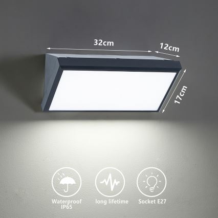 Brilagi - LED fényerőszabályozható kültéri fali lámpa TRIANGLE 1xE27/6W/230V 2700-6500K IP65 antracit