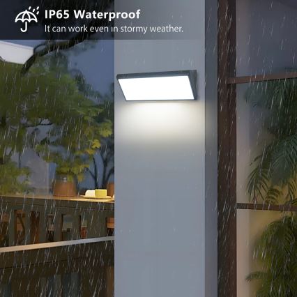 Brilagi - TRIANGLE LED kültéri fali lámpa érzékelővel LED/42W/230V antracit IP65