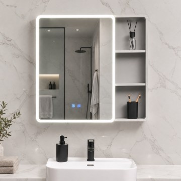 BRILAGI - LED tükörszekrény beépített világítással AVOLA SINGLE 75x70 cm