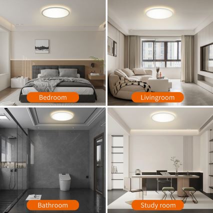 Brilagi - LED dimmelhető lámpa mozgás- és alkonyatérzékelővel ULTRA VÉKONY LED/18W/230V átm. 30 cm + távirányító