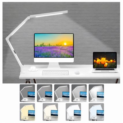 Brilagi - VARIO LED dimmelhető, érintésvezérelt, flexibilis asztali lámpa LED/12W/230V 3000/4000/5000/6500K CRI 92 fehér