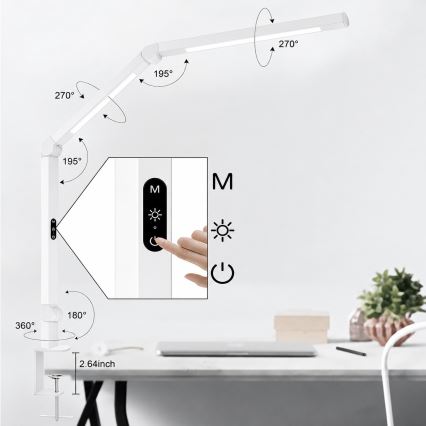 Brilagi - VARIO LED dimmelhető, érintésvezérelt, flexibilis asztali lámpa LED/12W/230V 3000/4000/5000/6500K CRI 92 fehér