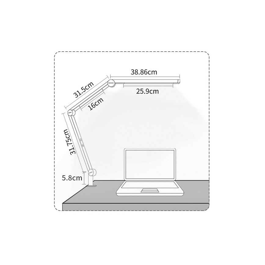 Brilagi - VARIO LED dimmelhető, érintésvezérelt, flexibilis asztali lámpa LED/12W/230V 3000/4000/5000/6500K CRI 92 fehér