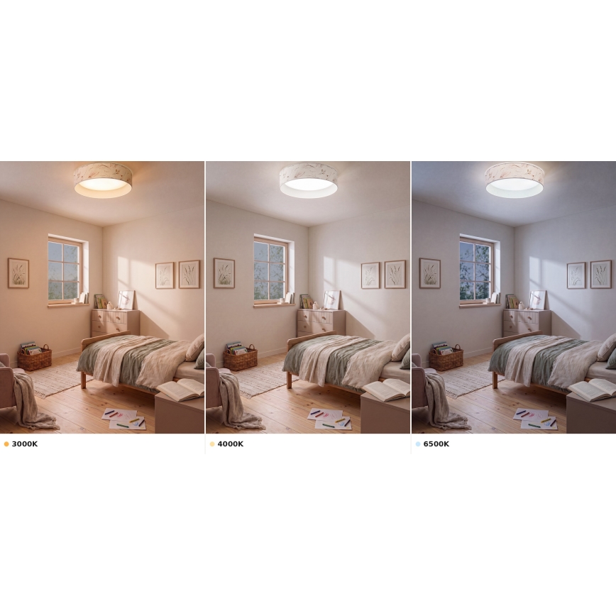 Brilagi - LED mennyezeti lámpa VELVET VARI LED/24W/230V 3000/4000/6500K Ø 45 cm fehér/virágos