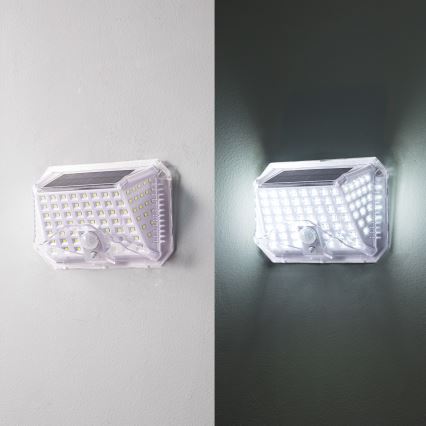 Brilagi - LED napelemes fali lámpa mozgás- és alkonyatérzékelővel WALLIE LED/4W/5,5V 1200 mAh 6500K IP64 ezüst