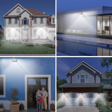 Brilagi - LED napelemes fali lámpa mozgás- és alkonyatérzékelővel WALLIE LED/4W/5,5V 1200 mAh 6500K IP64 ezüst