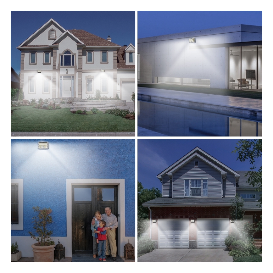 Brilagi - LED napelemes fali lámpa mozgás- és alkonyatérzékelővel WALLIE LED/4W/5,5V 1200 mAh 6500K IP64 ezüst