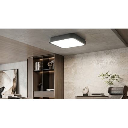 BRILAGI - ZENNA LED fürdőszobai mennyezeti lámpatest érzékelővel LED/18W/230V 28,5x28,5 cm IP44 antracit + távirányítóval
